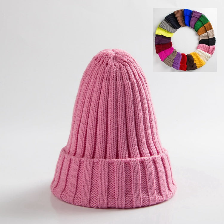 New Woolen Curly-brimmed Winter Warm Knitting Pointed Hats