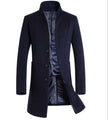 men's long section Slim coat wool coat coat windbreaker jacket