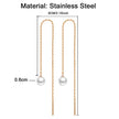 Stainless steel tassel pearl earring threading earrings