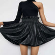 Women's Pleated Faux Skirt Leather Skirt