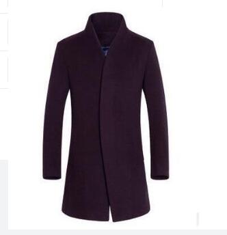 men's long section Slim coat wool coat coat windbreaker jacket