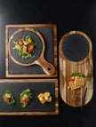 Black Wood Pizza Dish Wooden Plate