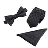 Tie Set 6cm Men's British Korean Embroidered Striped Bow Tie Square Scarf Tie Three-piece Set