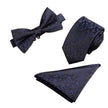 Tie Set 6cm Men's British Korean Embroidered Striped Bow Tie Square Scarf Tie Three-piece Set