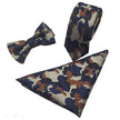 Tie Set 6cm Men's British Korean Embroidered Striped Bow Tie Square Scarf Tie Three-piece Set