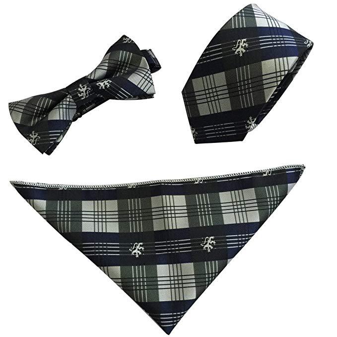 Tie Set 6cm Men's British Korean Embroidered Striped Bow Tie Square Scarf Tie Three-piece Set