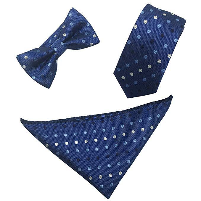 Tie Set 6cm Men's British Korean Embroidered Striped Bow Tie Square Scarf Tie Three-piece Set