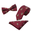 Tie Set 6cm Men's British Korean Embroidered Striped Bow Tie Square Scarf Tie Three-piece Set