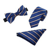 Tie Set 6cm Men's British Korean Embroidered Striped Bow Tie Square Scarf Tie Three-piece Set