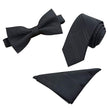 Tie Set 6cm Men's British Korean Embroidered Striped Bow Tie Square Scarf Tie Three-piece Set