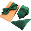 Tie Set 6cm Men's British Korean Embroidered Striped Bow Tie Square Scarf Tie Three-piece Set