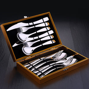 Steak knife and fork plate set