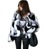 Full fur round neck short coat faux fur women's clothing