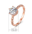 925 Silver Diamond Ring Rose Gold