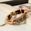 Leather Bracelet Leather Bracelet Men and Women Jewelry Heat Transfer Peace Sign Bracelet