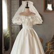 Vintage Satin Light Wedding Dress