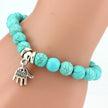 Vintage Turquoises Bracelets for Women Men Cross Tree Snake Owl Hand Pendant Charm Bracelet Bangle Fashion Jewelry