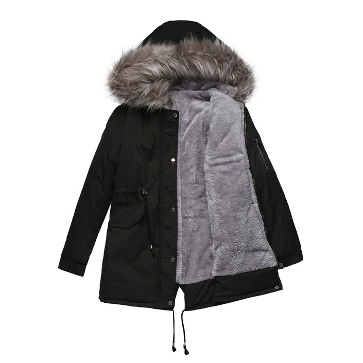 Large fur collar padded women's padded jacket