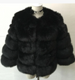 Haining fur coat slim short fox fur stitching