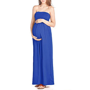 Maternity dress with long chest and long skirt