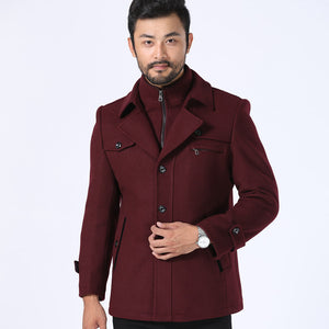 New thick woolen coat men