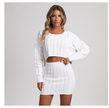 Knitted women's dress elegant large size sexy two-piece sweater party skirt suit