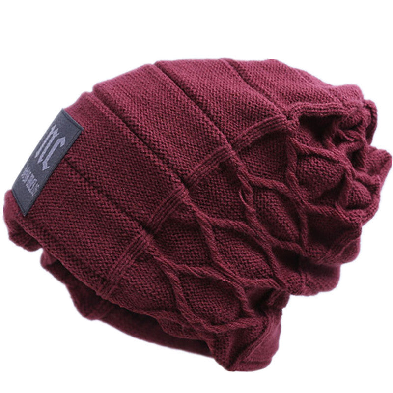 New Cloth Label Men's Hat Autumn And Winter Knitted Hat Fleece Lined Wool Hat Fashionable Pullover Nc Hat Warm Hat For Men