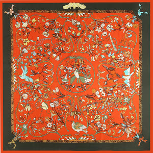 Carriage twill silk scarf