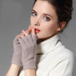 Wool half finger gloves