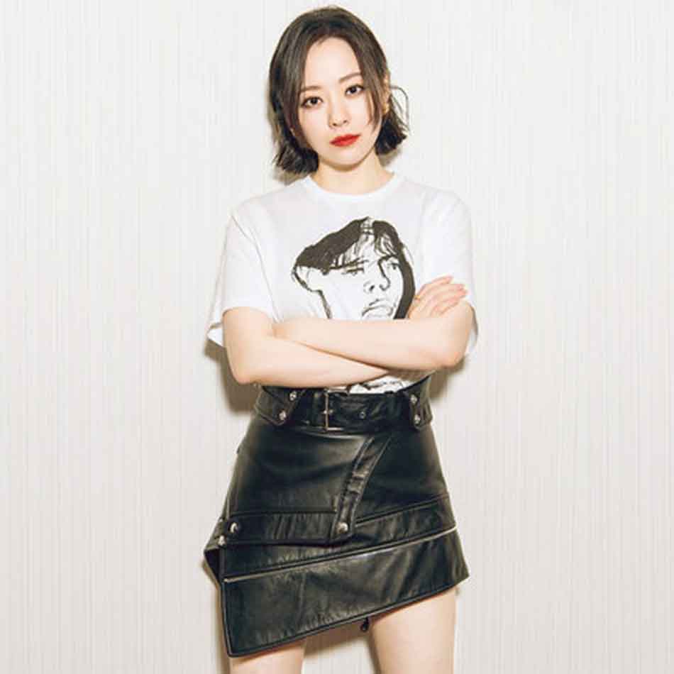 Irregular belt motorcycle leather skirt