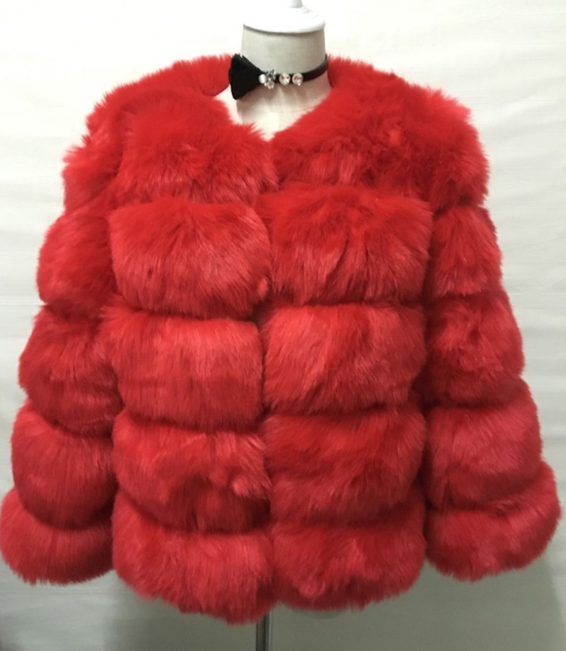 New Fox Fur Fur Coat Women's Short Long-sleeved Fur Artificial Fur Coat