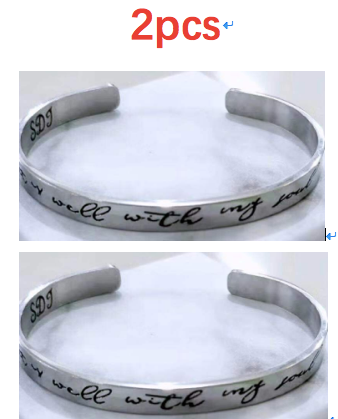 Mantra Bracelet With Quotes Stainless Steel Cuff Inspirational Jewelry