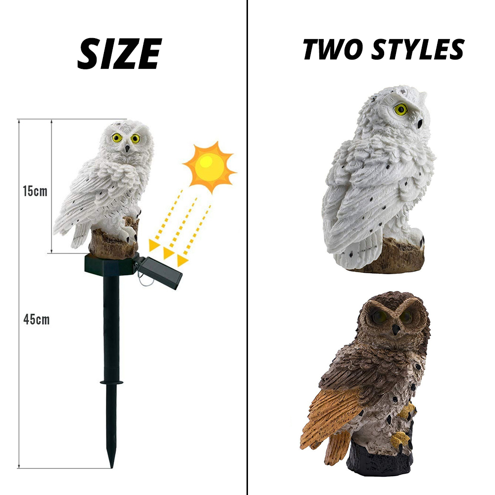 Solar Owl Garden Light Outdoor LED Lawn Lamp For Garden Decoration Waterproof Christmas Lights Outdoor Solar Lamp Post