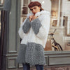 Color contrast stitching casual fashion Plush coat for women