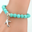 Vintage Turquoises Bracelets for Women Men Cross Tree Snake Owl Hand Pendant Charm Bracelet Bangle Fashion Jewelry