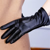 Lined warm PU leather gloves