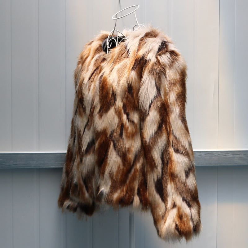 Short fox fur coat