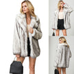 Women's warm mid-length faux fox fur coat