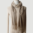 Solid Color Autumn And Winter Tassel Pure Cashmere Scarf For Women