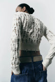 Women's Fashion Leisure Ripped Decorative Knitted Cardigan Jacket