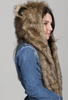 fur hat winter female animal hat imitation rabbit fur grass cartoon cap with scarf