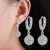 Zircon earring round diamond ball earrings women