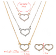 SZ0329 Europe Earrings Necklace Set love Diamond Pendant Necklace Fashion cross-border