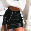 Irregular belt motorcycle leather skirt