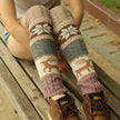 British style twisted twist fawn snowflake socks women