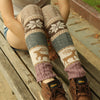 British style twisted twist fawn snowflake socks women