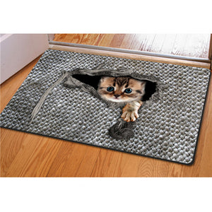 3D cute cat print carpet