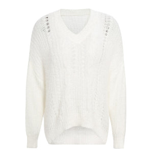 Hollow pullover sweater knit sweater