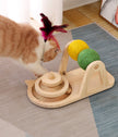 Creative Solid Wood Turntable Sisal Ball Cat Toy