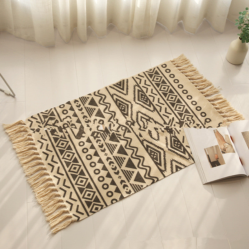 Woven household tassel carpet